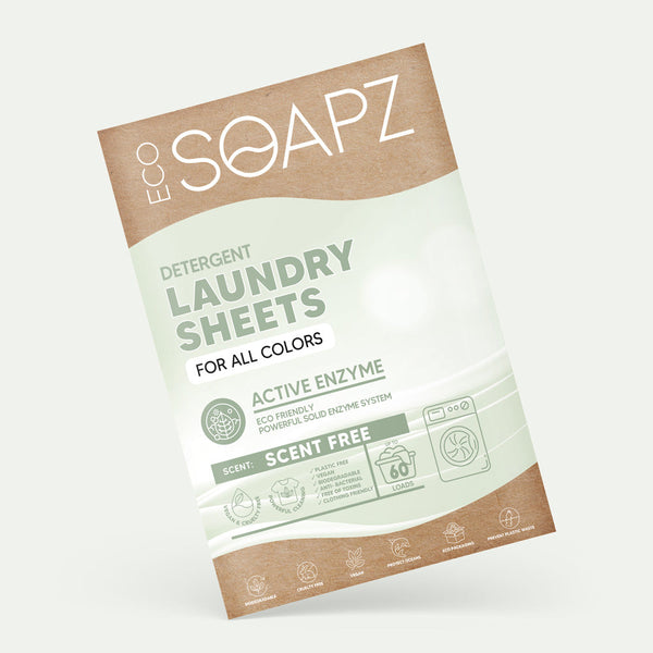 ecoSOAPZ wasstrips Scent-Free – parfumvrij wasmiddel strip voor gevoelige huid